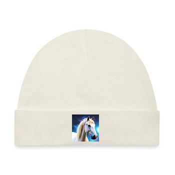 magic white horse - Baby Premium Organic Mütze - Naturweiß - Vorne
