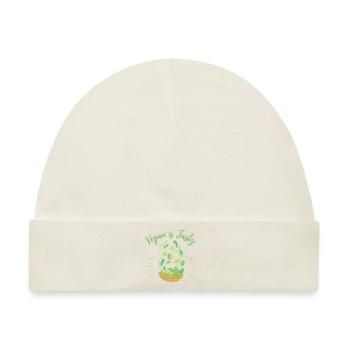 Vegan ist lecker - Baby Premium Organic Mütze - Naturweiß - Vorne