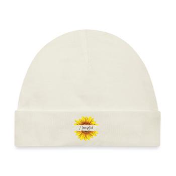 Christliches Sonnenblumendesign Ich bin akzeptiert Römer 8 - Baby Premium Organic Mütze - Naturweiß - Vorne