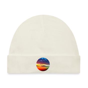 Sonnenuntergang über dem Meer - Baby Premium Organic Mütze - Naturweiß - Vorne