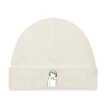 cartoon Mädchen Kopfhörer anime - Baby Premium Organic Mütze - Naturweiß - Vorne