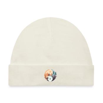 Ying Yang - Berge / Strand - Baby Premium Organic Mütze - Naturweiß - Vorne