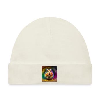 Farbiger Hamster, einzigartiges Design - Baby Premium Organic Mütze - Naturweiß - Vorne