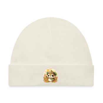 Japanese Cat Cute Fairytale Katze - Baby Premium Organic Mütze - Naturweiß - Vorne