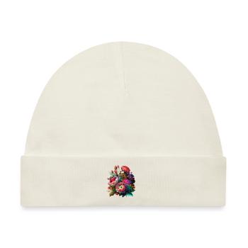 ORIGINELLE BLUMENSTRÄUSSE - Baby Premium Organic Mütze - Naturweiß - Vorne