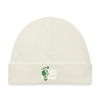Reduce your Footprint - Baby Premium Organic Mütze - Naturweiß - Vorne