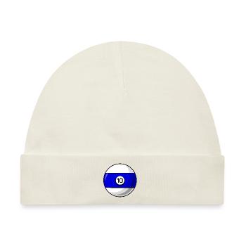 Billardkugel 10 blau Billard zehn - Baby Premium Organic Mütze - Naturweiß - Vorne