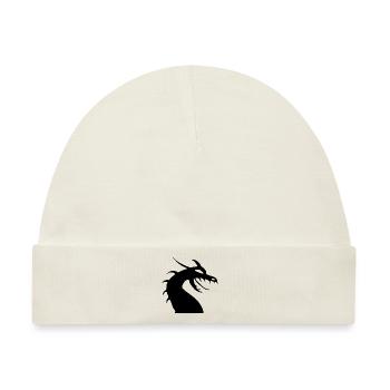 Drachenkopf Silhouette - Baby Premium Organic Mütze - Naturweiß - Vorne