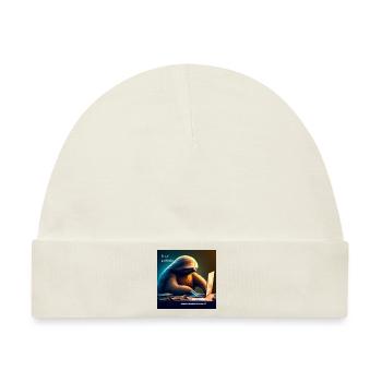 Sloth working in IT - Baby Premium Organic Mütze - Naturweiß - Vorne