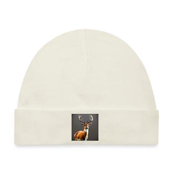 Neugieriger Hirsch - Baby Premium Organic Mütze - Naturweiß - Vorne