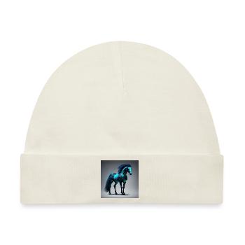 Blaues Cyborg-Pferd - Baby Premium Organic Mütze - Naturweiß - Vorne