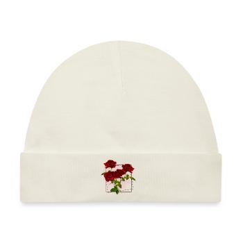 Blumen Rahmen - Baby Premium Organic Mütze - Naturweiß - Vorne