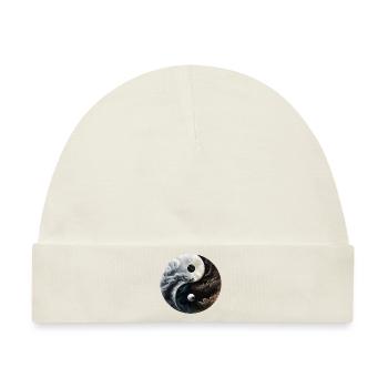 Ying Yang Motiv - Baby Premium Organic Mütze - Naturweiß - Vorne