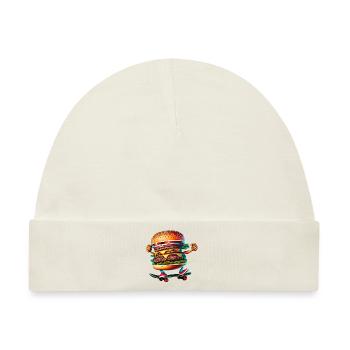 Cheeseburger Skateboard Skater - Baby Premium Organic Mütze - Naturweiß - Vorne