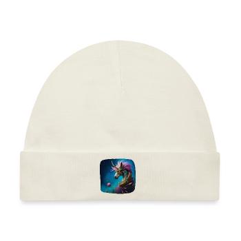 Einhorn Cyberpunk - Baby Premium Organic Mütze - Naturweiß - Vorne