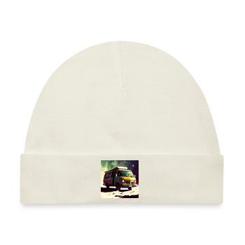 Space Wohnmobil - Baby Premium Organic Mütze - Naturweiß - Vorne