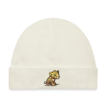 Leopard Comicstil - Baby Premium Organic Mütze - Naturweiß - Vorne