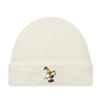 Cartoon-Biene mit Stich - Baby Premium Organic Mütze - Naturweiß - Vorne