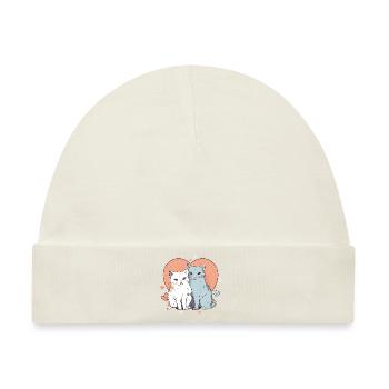 Katzenliebe - Baby Premium Organic Mütze - Naturweiß - Vorne