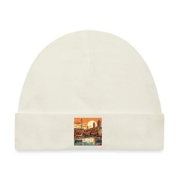 Boston bei Sonnenuntergang - Baby Premium Organic Mütze - Naturweiß - Vorne
