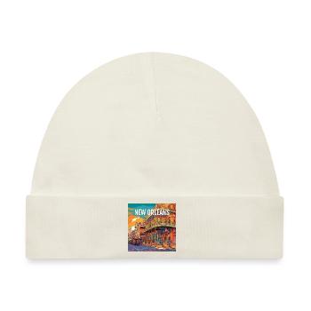 New Orleans bei Sonnenuntergang - Baby Premium Organic Mütze - Naturweiß - Vorne