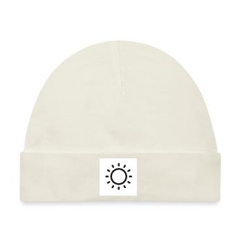 schlichtes Sonnen Symbol - Baby Premium Organic Mütze - Naturweiß - Vorne
