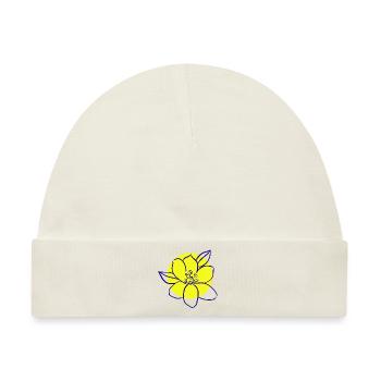 Flower Blume Pflanze - Baby Premium Organic Mütze - Naturweiß - Vorne