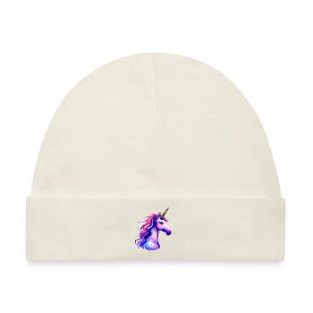 Einhorn Fabeltier Unicorn Mädchen Einhörner - Baby Premium Organic Mütze - Naturweiß - Vorne