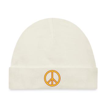 Peace- Zeichen - Baby Premium Organic Mütze - Naturweiß - Vorne