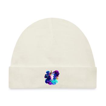 Einhorn Mädchen Einhörner Fabeltier Unicorn - Baby Premium Organic Mütze - Naturweiß - Vorne