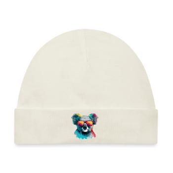 Koko, der Koala mit Brille - Baby Premium Organic Mütze - Naturweiß - Vorne