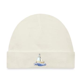 Segelboot - Baby Premium Organic Mütze - Naturweiß - Vorne