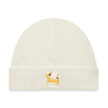 Honig Blume Insekten Artenschutz - Baby Premium Organic Mütze - Naturweiß - Vorne