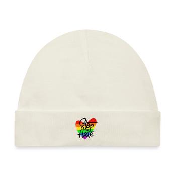 STOP the hate - Baby Premium Organic Mütze - Naturweiß - Vorne
