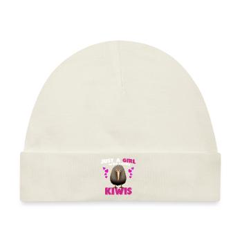 Just a Girl who Loves Kiwis - Baby Premium Organic Mütze - Naturweiß - Vorne
