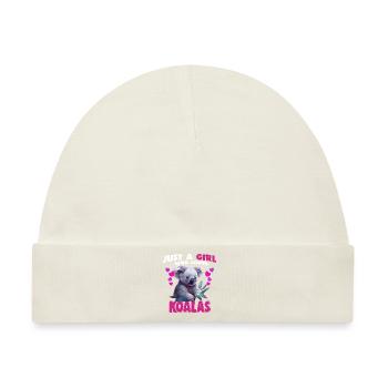 Just a Girl who Loves Koalas - Baby Premium Organic Mütze - Naturweiß - Vorne