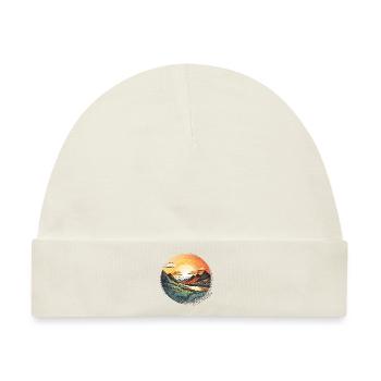 Malerische Berglandschaft, schöner Sonnenuntergang - Baby Premium Organic Mütze - Naturweiß - Vorne
