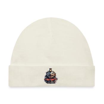 Eine Dampflokomotive ist wie eine Zeitreise - Baby Premium Organic Mütze - Naturweiß - Vorne