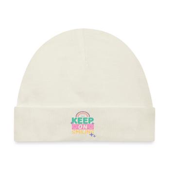 Keep On Smiling - Baby Premium Organic Mütze - Naturweiß - Vorne