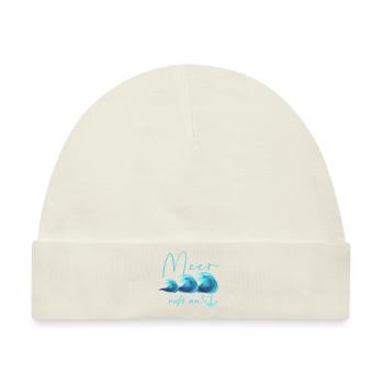meer ruft an, meer, anker,wellen, Meer, Urlaub - Baby Premium Organic Mütze - Naturweiß - Vorne