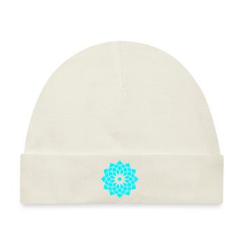 heilige geometrie yoga lebensblume neon blau - Baby Premium Organic Mütze - Naturweiß - Vorne