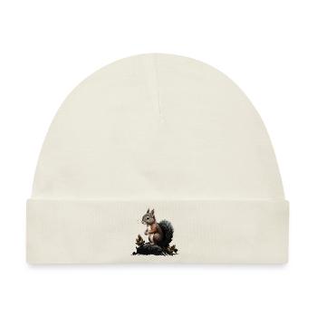 Eichhörnchen Wald Baumhörnchen Hörnchen - Baby Premium Organic Mütze - Naturweiß - Vorne