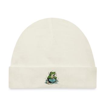 Miki, der gierige Frosch - Baby Premium Organic Mütze - Naturweiß - Vorne