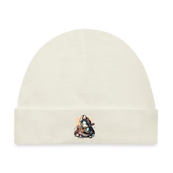 Rockin Pinguin - Baby Premium Organic Mütze - Naturweiß - Vorne