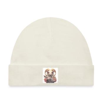 animal design cartoon sheep lion funny quote funny - Baby Premium Organic Mütze - Naturweiß - Vorne