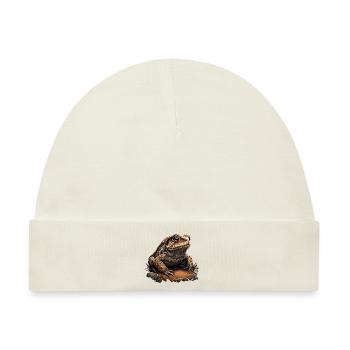 Kröte Amphibien - Baby Premium Organic Mütze - Naturweiß - Vorne