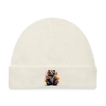 Brüllender Bär. Stärke im Graffiti-Stil. - Baby Premium Organic Mütze - Naturweiß - Vorne