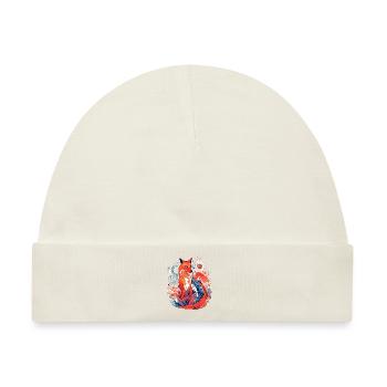 Mowglo der elegante Fuchs - Baby Premium Organic Mütze - Naturweiß - Vorne