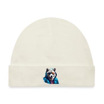 Streetstyle Polarwolf | Wolfsliebhaber - Baby Premium Organic Mütze - Naturweiß - Vorne