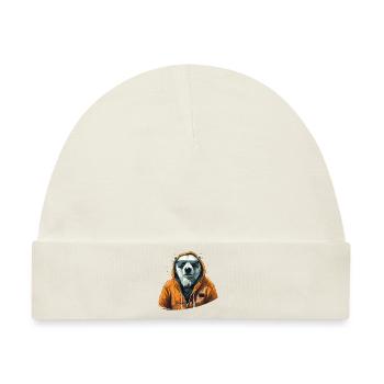 Streetstyle-Bär | Eisbären-Liebhaber - Baby Premium Organic Mütze - Naturweiß - Vorne